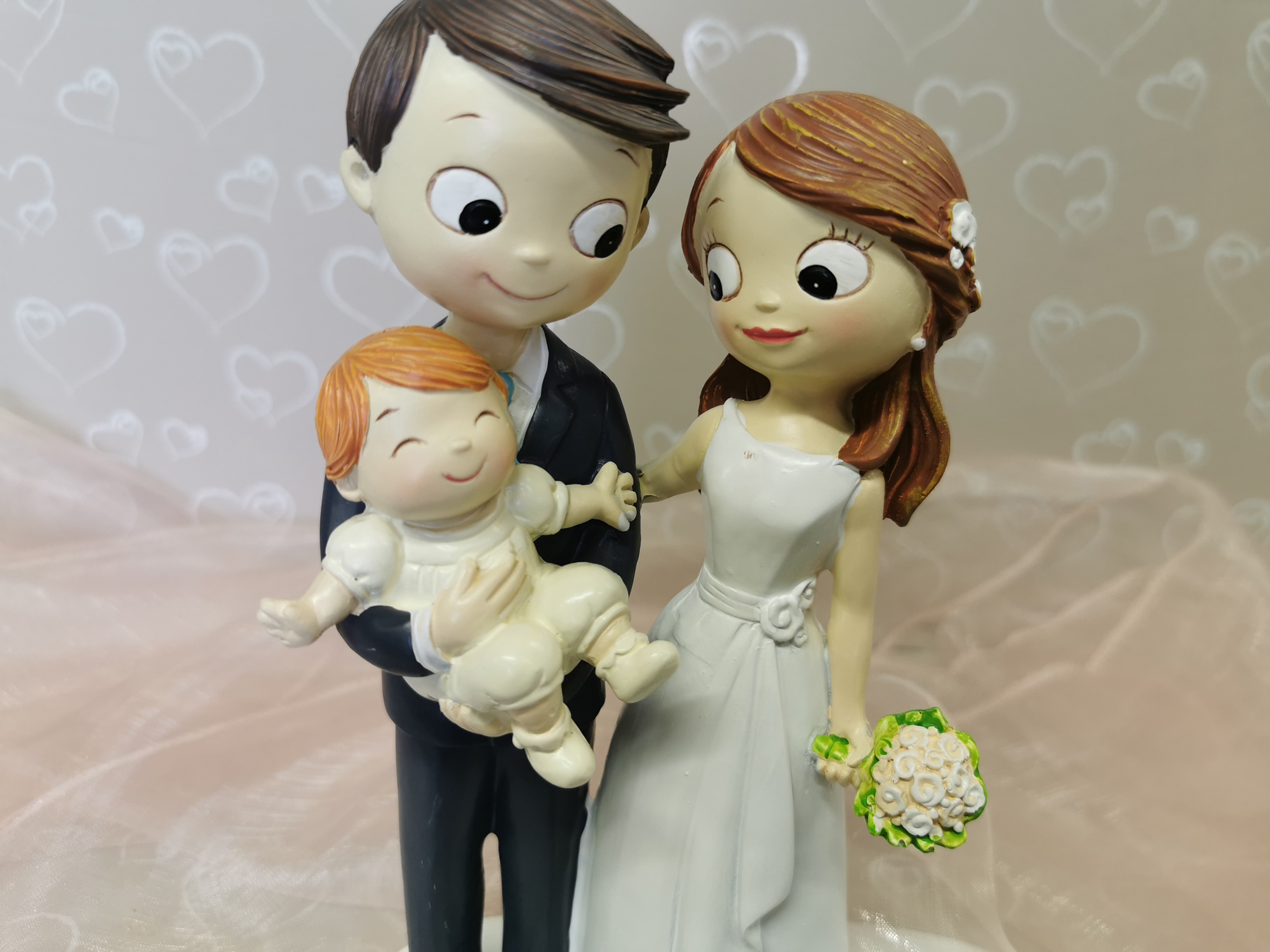 cake topper sposi con neonato