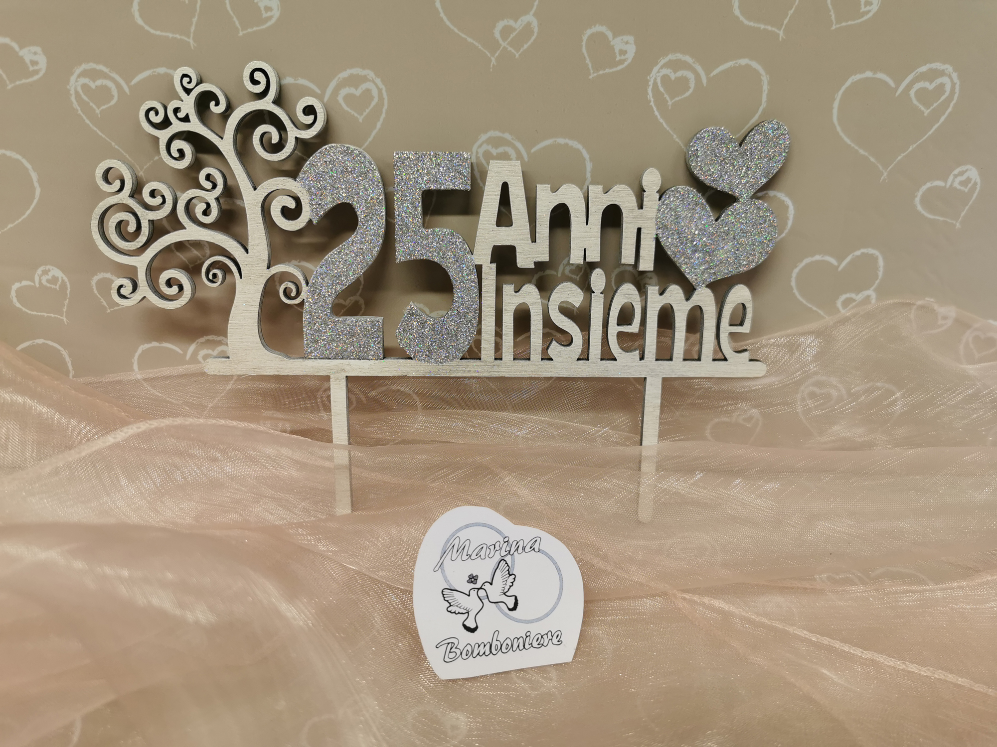 cake topper 25° anniversario