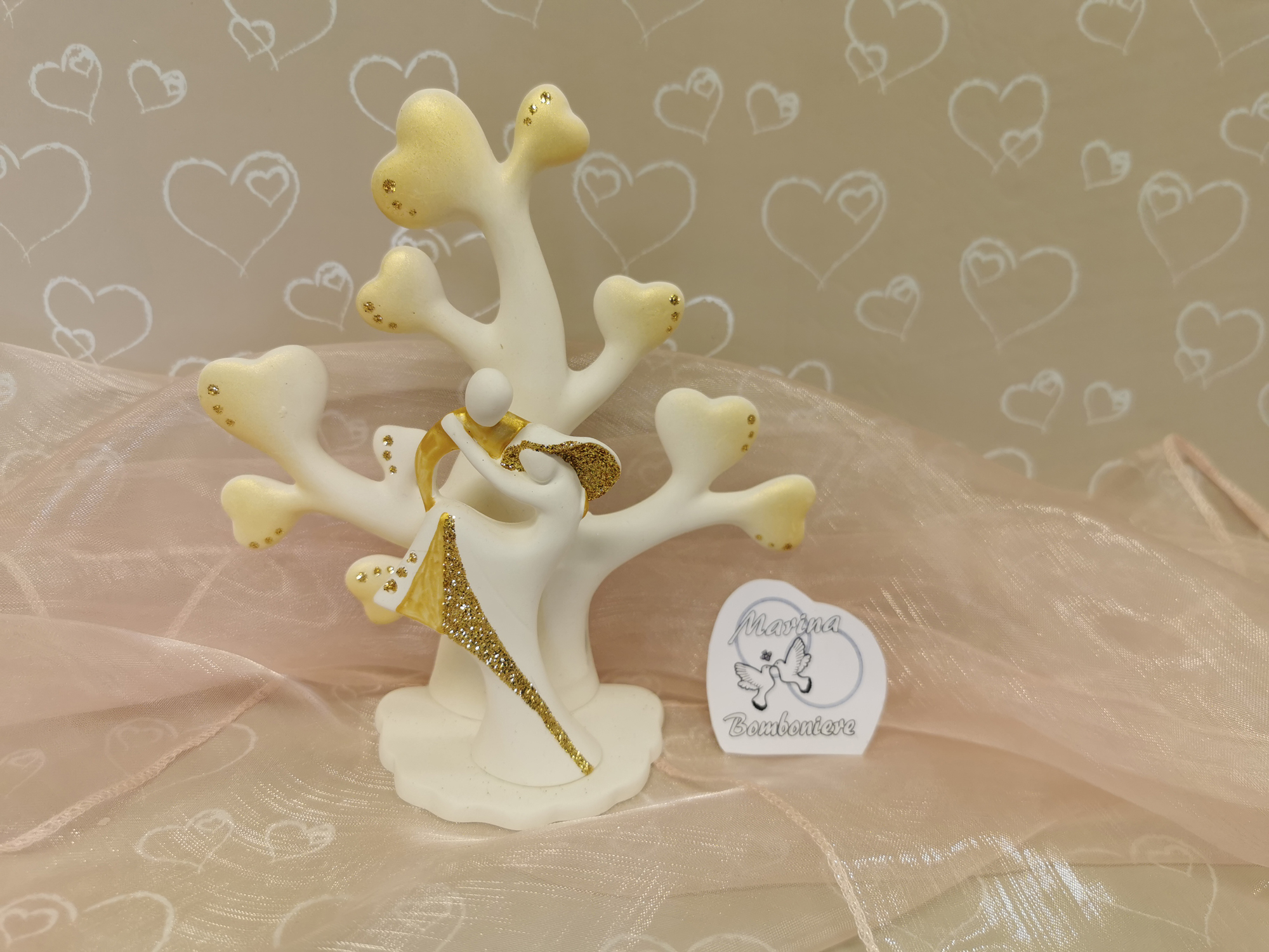 coppia sposi nozze d'oro cake topper bomboniera