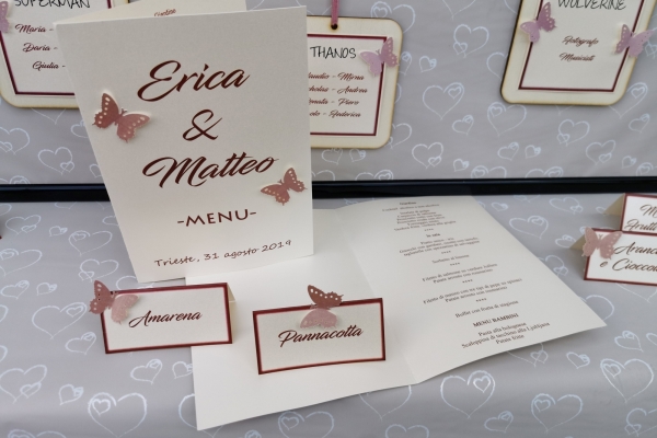 menu e segnaposti matrimonio