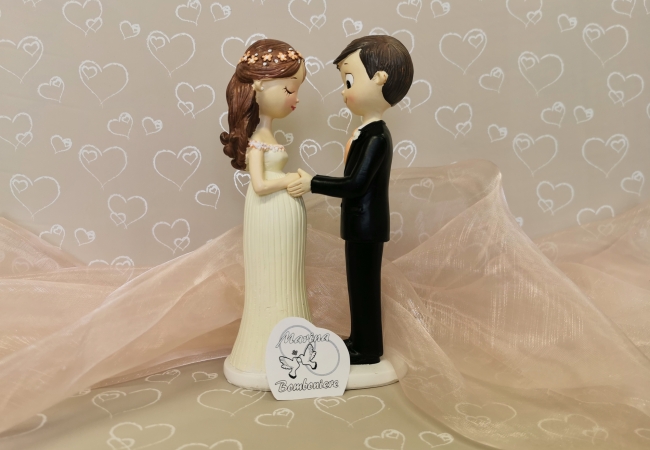 cake topper sposini lei incinta