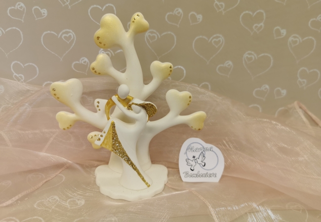 coppia sposi nozze d'oro cake topper bomboniera